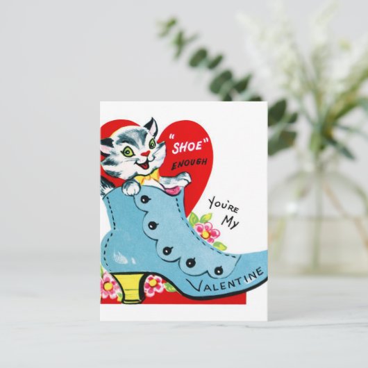 Valentijn retro Feestdagenkaart (Staand voorkant)