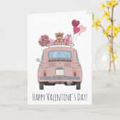 Valentijn Retro Fiat 500 Kaart (Gele Bloem)