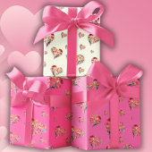 Valentijn retro hartenpatroon inpakpapier vel