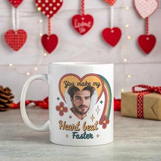  Valentijn Retro Hartslag, Aangepast Koffiemok