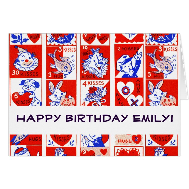 Valentijn Retro Liefde Knuffels Schattige Patroon (Voorkant Horizontaal)