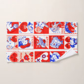 Valentijn Retro Liefde Knuffels Schattige Patroon Bad Handdoek (Handdoek)