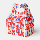 Valentijn Retro Liefde Knuffels Schattige Patroon Bedankdoosjes (Achterkant)