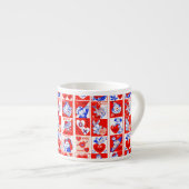 Valentijn Retro Liefde Knuffels Schattige Patroon Espresso Kop (Voorkant rechts)