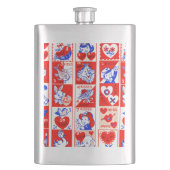 Valentijn Retro Liefde Knuffels Schattige Patroon Flacon (Voorkant)