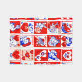 Valentijn Retro Liefde Knuffels Schattige Patroon Fleece Deken (Voorkant (Horizontaal))