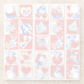 Valentijn Retro Liefde Knuffels Schattige Patroon Glazen Onderzetter (Achterkant)