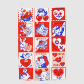 Valentijn Retro Liefde Knuffels Schattige Patroon Golfhanddoek (Voorkant)