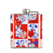 Valentijn Retro Liefde Knuffels Schattige Patroon Heupfles (Achterkant)