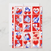 Valentijn Retro Liefde Knuffels Schattige Patroon Kaart (Achterkant)
