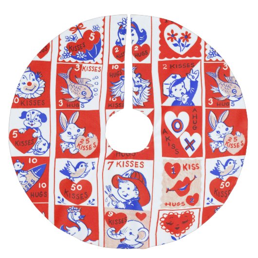 Valentijn Retro Liefde Knuffels Schattige Patroon Kerstboom Rok (Voorkant)