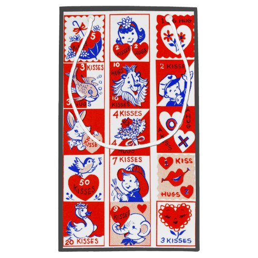 Valentijn Retro Liefde Knuffels Schattige Patroon Klein Cadeauzakje (Achterkant)