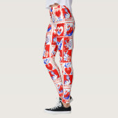 Valentijn Retro Liefde Knuffels Schattige Patroon Leggings (Links)