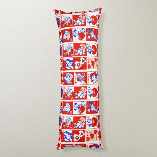 Valentijn Retro Liefde Knuffels Schattige Patroon Lichaamskussen (Achterkant (Verticaal))