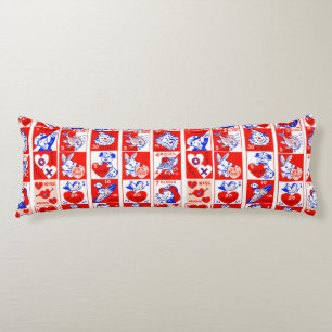 Valentijn Retro Liefde Knuffels Schattige Patroon Lichaamskussen