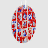 Valentijn Retro Liefde Knuffels Schattige Patroon Ornament (voorkant)