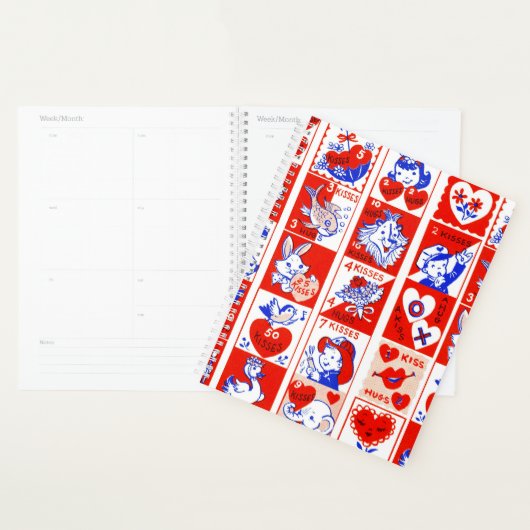 Valentijn Retro Liefde Knuffels Schattige Patroon Planner (Display)