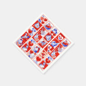 Valentijn Retro Liefde Knuffels Schattige Patroon Servet (Hoek)