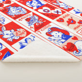 Valentijn Retro Liefde Knuffels Schattige Patroon Sherpa Deken (3/4)