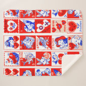 Valentijn Retro Liefde Knuffels Schattige Patroon Sherpa Deken (Voorkant (horizontaal))