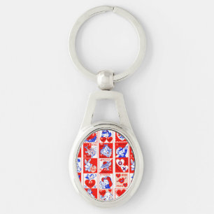 Valentijn Retro Liefde Knuffels Schattige Patroon Sleutelhanger