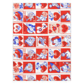 Valentijn Retro Liefde Knuffels Schattige Patroon Tafelkleed (Voorkant)