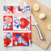 Valentijn Retro Liefde Knuffels Schattige Patroon Theedoek (Quarter Fold)