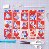 Valentijn Retro Liefde Knuffels Schattige Patroon Tissuepapier (Craft)