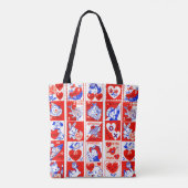 Valentijn Retro Liefde Knuffels Schattige Patroon Tote Bag (Achterkant)