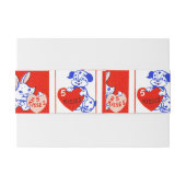 Valentijn Retro Liefde Knuffels Schattige Patroon Uitnodigingen Wikkel (Achterkant Voorbeeld)