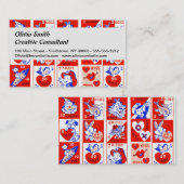 Valentijn Retro Liefde Knuffels Schattige Patroon Visitekaartje (Voorkant / Achterkant)