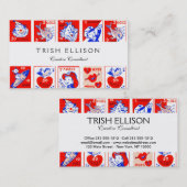 Valentijn Retro Liefde Knuffels Schattige Patroon Visitekaartje (Voorkant / Achterkant)