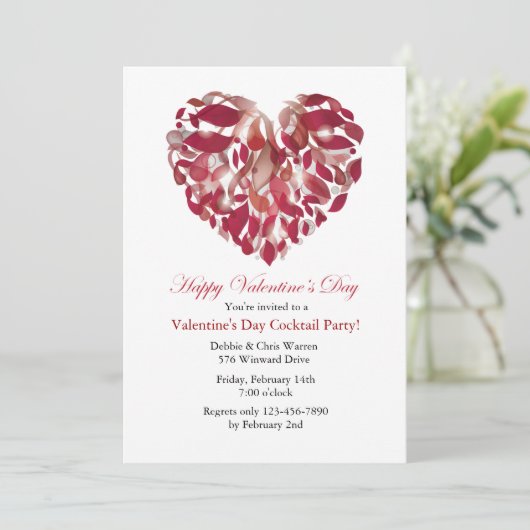 Valentijn Ribbons Uitnodiging (Staand voorkant)