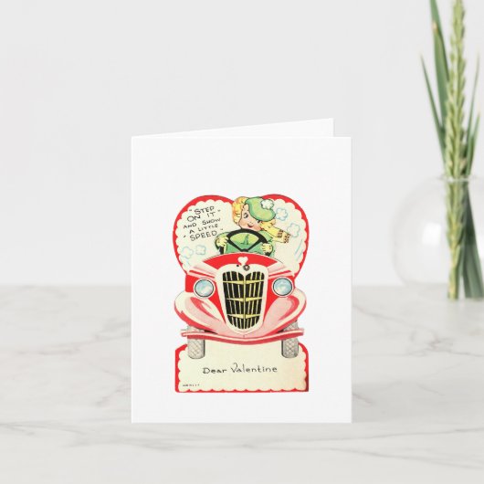 Valentijn rijdend meisje kaart (Voorkant)