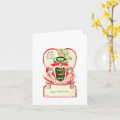 Valentijn rijdend meisje kaart (Gele Bloem)