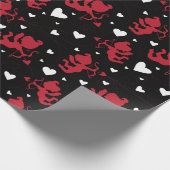 Valentijn rode en witte cupid cadeaupapier (Hoek)
