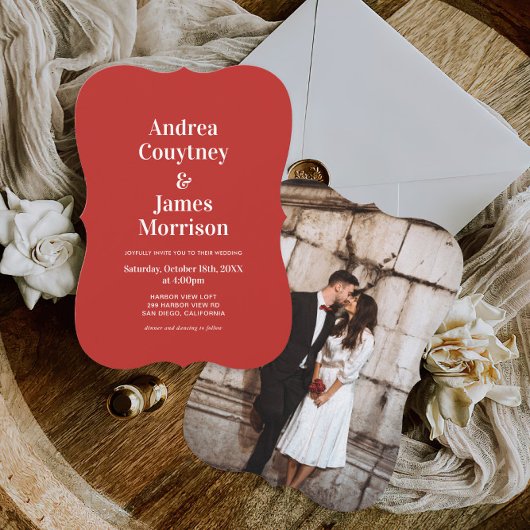 Valentijn rode foto bruiloft kaart