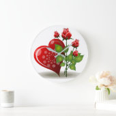 VALENTIJN RODE HART EN RODE ROSEN GROTE KLOK (Huis)