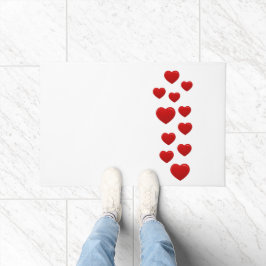 valentijn rode harten deurmat