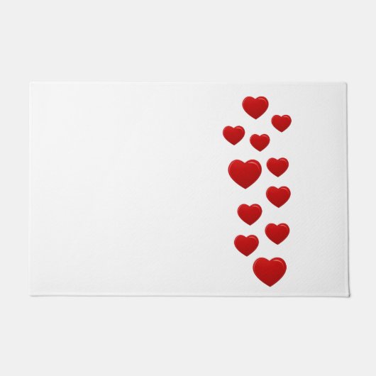 valentijn rode harten deurmat (Voorkant)