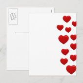 valentijn rode harten feestdagenkaart (Voorkant / Achterkant)