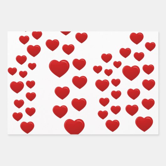 valentijn rode harten inpakpapier vel (Voorkant 3)