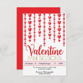 Valentijn Rode Harten Mini Sessies Fotografie Kaart (Voorkant / Achterkant)