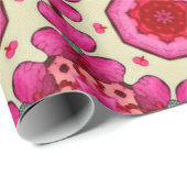 Valentijn rode harten romance abstract patroon 12 cadeaupapier (Rol Hoek)