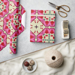 Valentijn rode harten romance abstract patroon 14 cadeaupapier