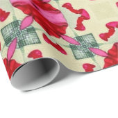 Valentijn rode harten romance abstract patroon 16 cadeaupapier (Rol Hoek)