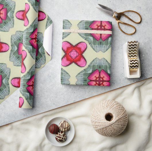 Valentijn rode harten romance abstract patroon 17 cadeaupapier (Crafts)