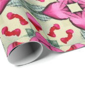 Valentijn rode harten romance abstract patroon 18 cadeaupapier (Rol Hoek)