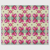 Valentijn rode harten romance abstract patroon 6 cadeaupapier (Vlak)