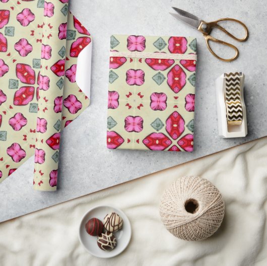 Valentijn rode harten romance abstract patroon 7 cadeaupapier (Crafts)